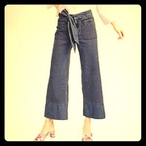 J. Crew cropped chambray pants with tie